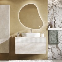 Мебель для ванной комнаты AQUATON Марбл 100 слэйт, белая матовая, раковина 1WH501710