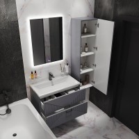 Тумба под раковину без столешницы Grossman Луксор 80 матовый графит