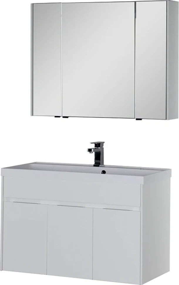 Зеркало-шкаф Aquanet Латина 100 белое