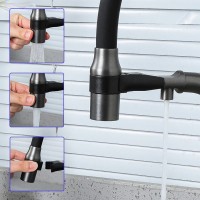 Смеситель для кухни Gappo G4398-89 с гибким изливом, оружейная сталь