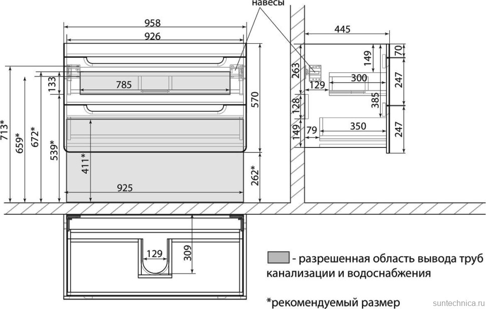 Тумба с раковиной Lemark Olivia 100 дуб кантри, белая глянцевая, раковина Триумф