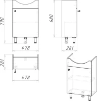 Мебель для ванной комнаты Grossman Eco Line Эко 52 3 в 1, белая