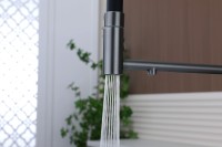 Смеситель для кухни Paulmark Ganymede Diamond Gd613199-GM с гибким изливом, вороненая сталь