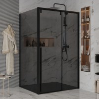 Душевой уголок Ambassador Intense 110022202IBB-100IBB 130х100 см, профиль черный