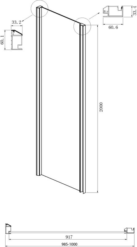 Душевой уголок Ambassador Intense 110022202IBB-100IBB 130х100 см, профиль черный