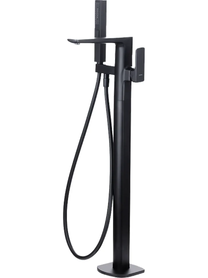 Напольный смеситель для ванны с душем Allen Brau Infinity 5.21009-31 С ВНУТРЕННЕЙ ЧАСТЬЮ, чёрный матовый