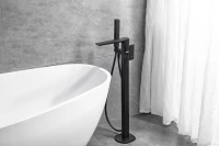 Напольный смеситель для ванны с душем Allen Brau Infinity 5.21009-31 С ВНУТРЕННЕЙ ЧАСТЬЮ, чёрный матовый