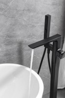 Напольный смеситель для ванны с душем Allen Brau Infinity 5.21009-31 С ВНУТРЕННЕЙ ЧАСТЬЮ, чёрный матовый