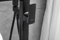 Напольный смеситель для ванны с душем Allen Brau Infinity 5.21009-31 С ВНУТРЕННЕЙ ЧАСТЬЮ, чёрный матовый