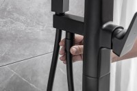 Напольный смеситель для ванны с душем Allen Brau Infinity 5.21009-31 С ВНУТРЕННЕЙ ЧАСТЬЮ, чёрный матовый
