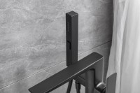 Напольный смеситель для ванны с душем Allen Brau Infinity 5.21009-31 С ВНУТРЕННЕЙ ЧАСТЬЮ, чёрный матовый
