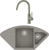 Комплект Мойка Lemark Irkana 980 9910045 грей + Смеситель Comfort LM3073PGR грей