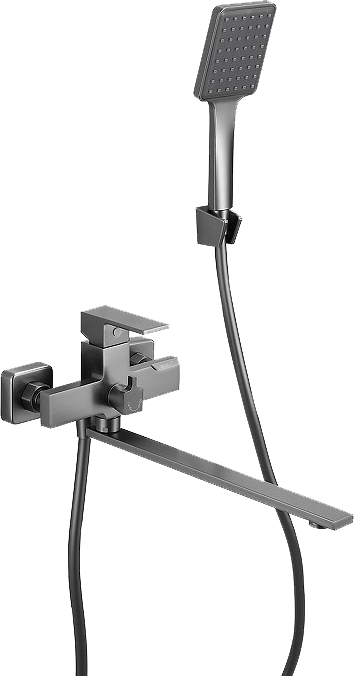 Смеситель с длинным изливом для ванны BELZ B22613-3 вороненая сталь