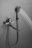 Смеситель с длинным изливом для ванны BELZ B22613-3 вороненая сталь