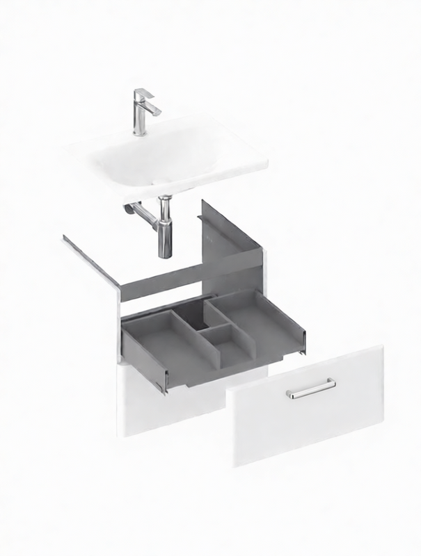 Тумба под раковину без столешницы Ravak Balance II SD 80 глянцевая белая, без ручек