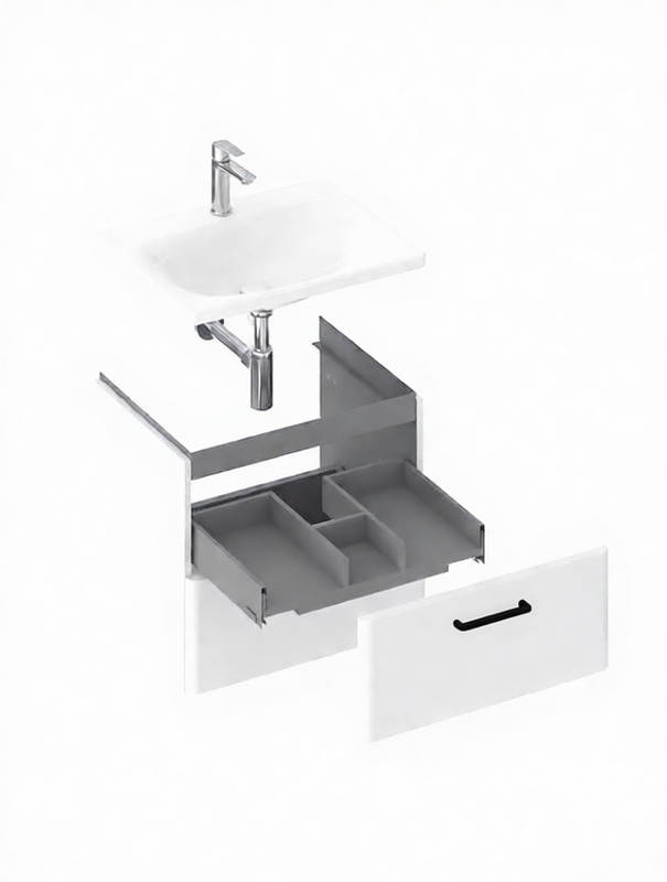 Тумба под раковину без столешницы Ravak Balance II SD 80 глянцевая белая, без ручек