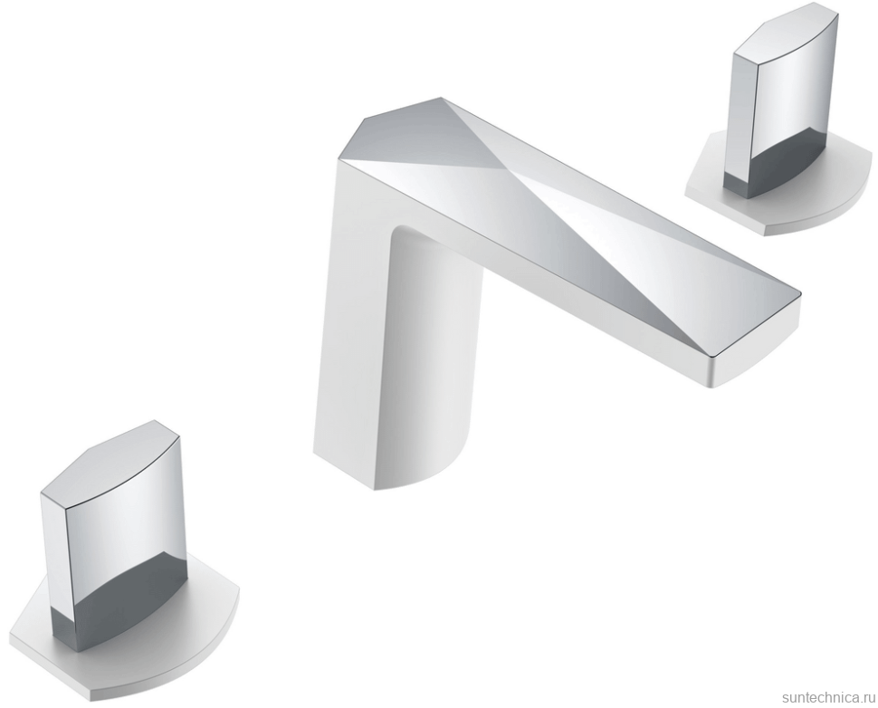 Смеситель для раковины Boheme Venturo 150-WCR-ICE белый, хром