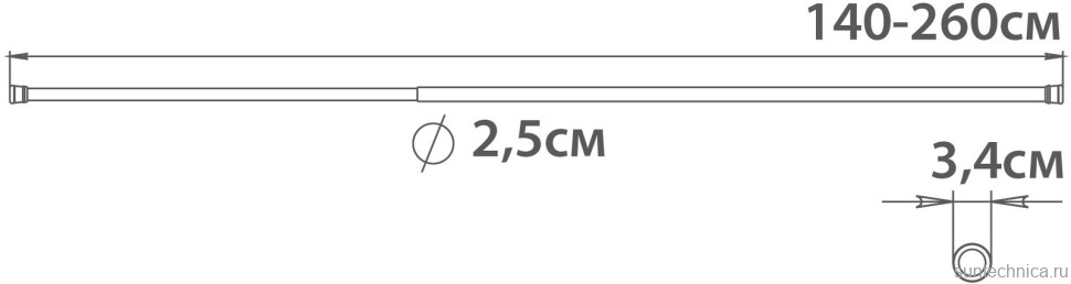 Телескопический карниз Fixsen FX-51-000 раздвижной