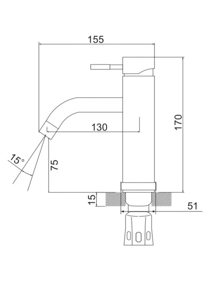 Смеситель для раковины РМС SUS128 SUS128BL-001F черный