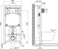 Комплект Унитаз подвесной BelBagno Uno BB3105CHR/SC безободковый, с микролифтом, инсталляция BB002-80 с кнопкой BB014-SR-BIANCO