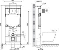 Комплект Унитаз подвесной BelBagno Uno BB3105CHR/SC безободковый, с микролифтом, инсталляция BB002-80 с кнопкой BB014-SR-BIANCO