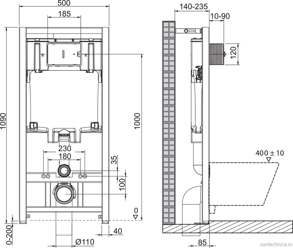 Комплект Унитаз подвесной BelBagno Uno BB3105CHR/SC безободковый, с микролифтом, инсталляция BB002-80 с кнопкой BB014-SR-BIANCO