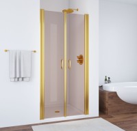 Душевая дверь в нишу Vegas Glass E2P 75 09 05 профиль золото, стекло бронза
