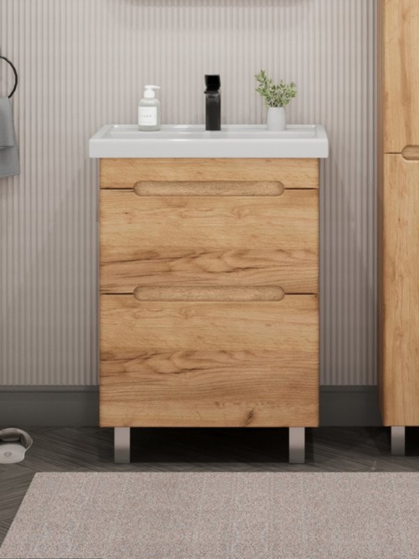 Тумба с раковиной SanStar Diva 60 напольная, Gold Kraft, раковина Фостер 60