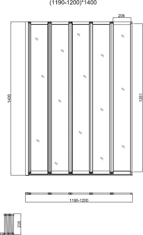 Шторка на ванну Vincea VSB-32120CL 120х140