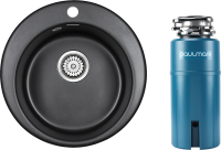 Комплект Мойка Paulmark Gelegen 50 PM404800-BL черный + Измельчитель Intenso