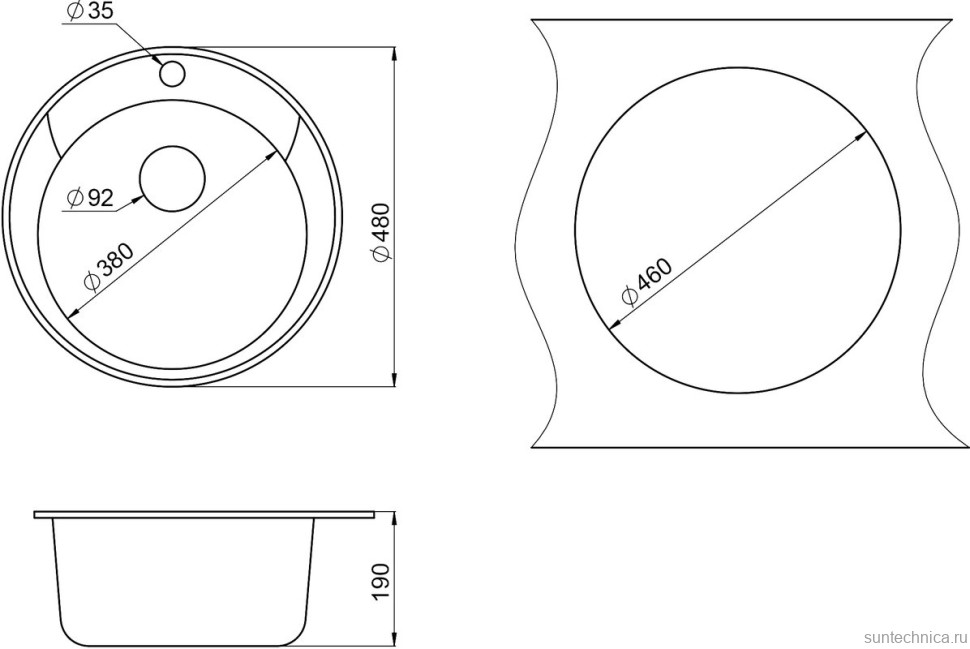 Комплект Мойка Paulmark Gelegen 50 PM404800-BL черный + Измельчитель Intenso