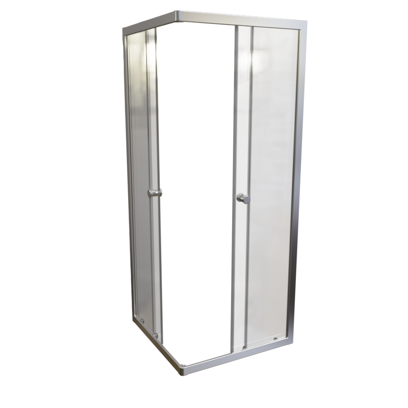 Душевой уголок Radomir Берген SQ 80х80 см, профиль белый, стекло прозрачное