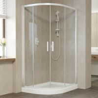 Душевой уголок Vegas Glass ZS-F 110*80 01 01 профиль белый, стекло прозрачное