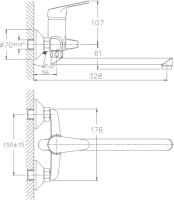 Универсальный смеситель Haiba HB16 HB2216