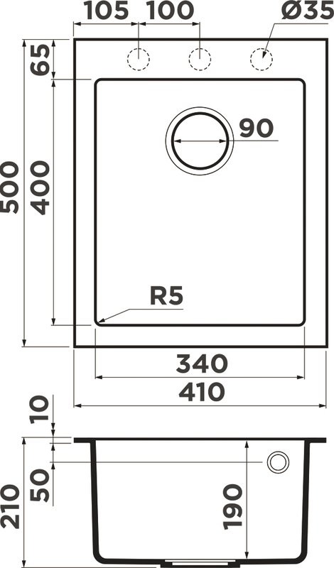 Комплект Мойка Omoikiri Bosen 41A-GR leningrad grey + Измельчитель Nagare slim 500