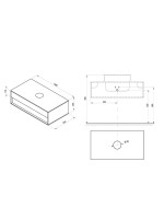 Тумба под раковину со столешницей Ravak Step SD 100 глянцевая белая, орех