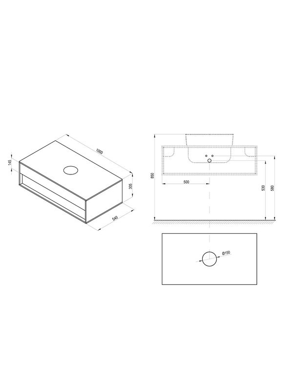 Тумба под раковину со столешницей Ravak Step SD 100 глянцевая белая, орех
