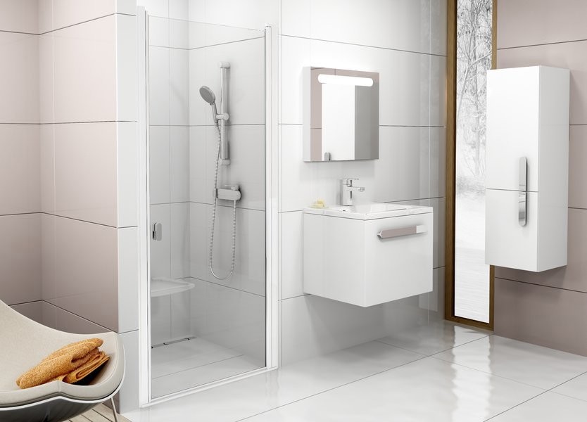 Душевая дверь в нишу Ravak Chrome CSD1-80 Transparent, профиль белый