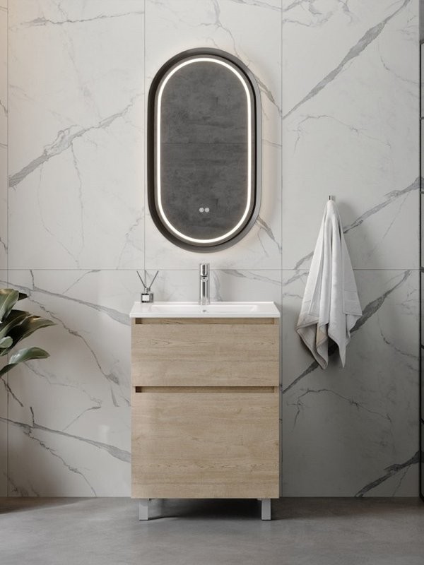 Тумба под раковину без столешницы Teymi Laina 60 напольная, светлый дуб