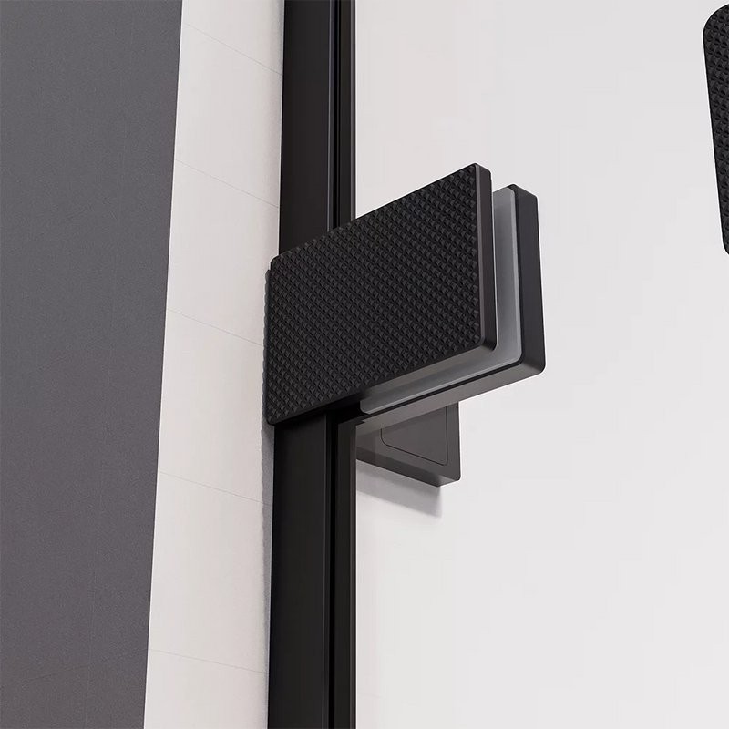 Душевая дверь в нишу Veconi Premium Alassio BB 120x200, профиль матовый черный, стекло тонированное