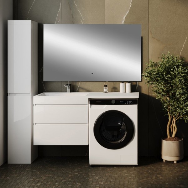 Мебель для ванной комнаты Style Line Даллас 130 L Люкс Plus подвесная, зеркало DIWO Элиста