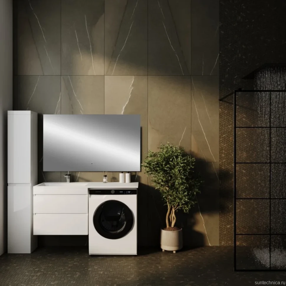 Мебель для ванной комнаты Style Line Даллас 130 L Люкс Plus подвесная, зеркало DIWO Элиста