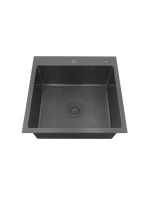 Мойка кухонная РМС MR-5050BL Matte c корзиной и дозатором, графит