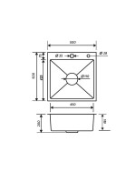 Мойка кухонная РМС MR-5050BL Matte c корзиной и дозатором, графит