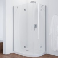 Душевой уголок Vegas Glass AFS-F 110*90 07 01 L профиль матовый хром, стекло прозрачное