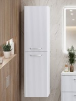 Шкаф-пенал для ванной BelBagno Due 40 подвесной, ручки хром полированный, bianco lucido