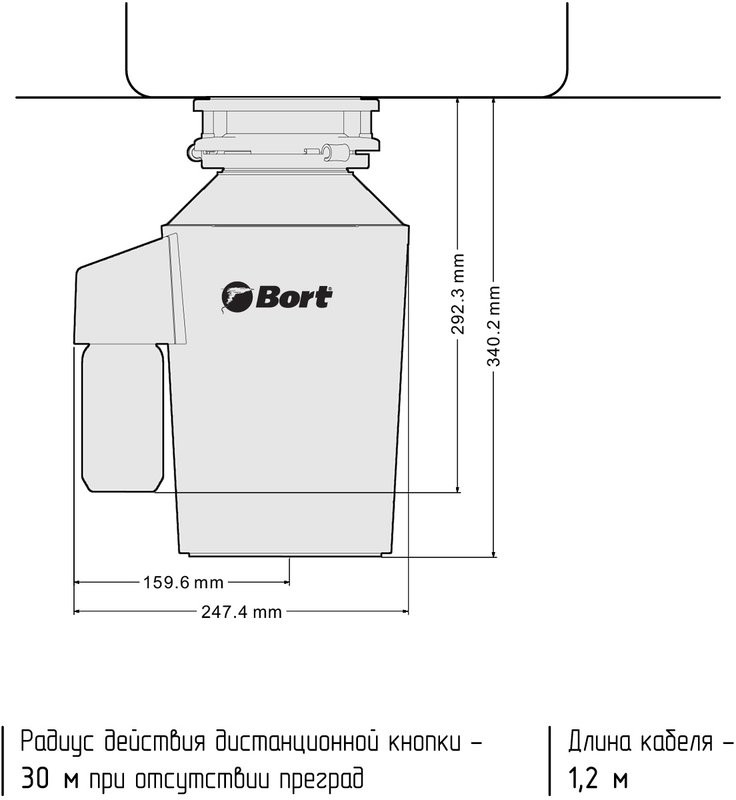 Комплект Мойка Blanco Andano 340-U + Измельчитель Bort Alligator Green