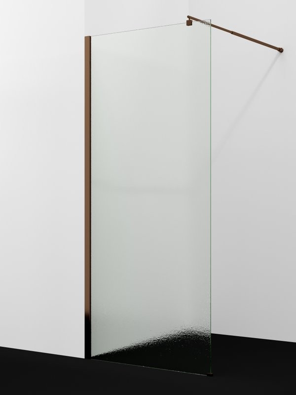 Душевая перегородка Wasserkraft Rur 30W 100 см, профиль розовое золото, стекло текстурное