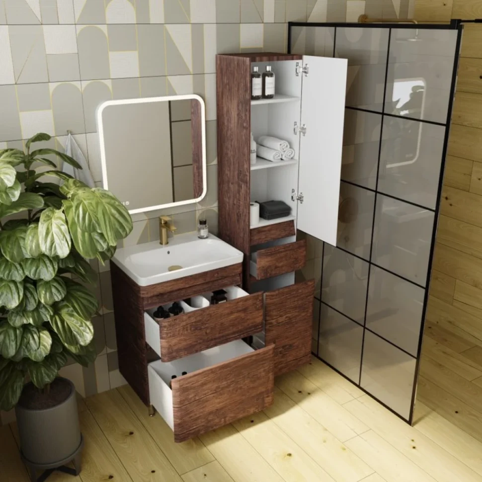 Мебель для ванной комнаты Style Line Атлантика 60 Люкс Plus, напольная, старое дерево