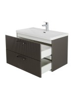 Мебель для ванной комнаты BelBagno Due 80 ручки матовый темный никель, оружейная сталь